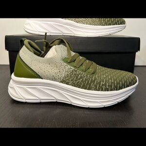 Urban Sport by J/Slides Holly Athleisure Sneakers Shoes Olive Knit Womans 7M